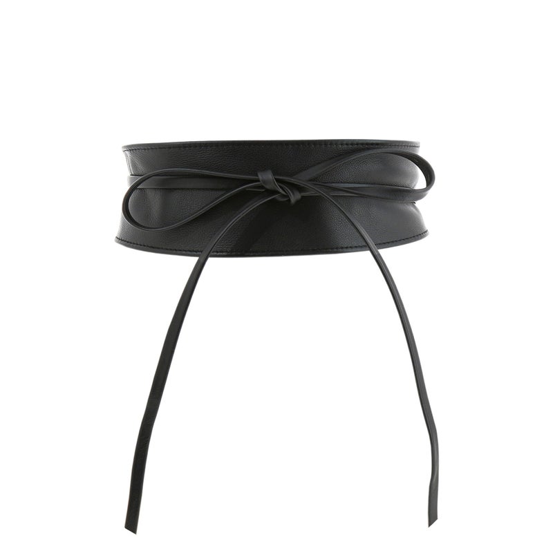 FASHIONGEN - Woman Italian leather Obi belt, CASSIANE - Black, L-XL - Image 1